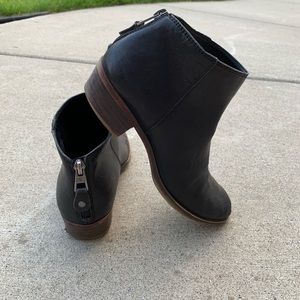 Black Leather Lucky Brand Booties